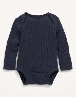 Old Navy Unisex Long-Sleeve Rib-Knit Bodysuit for Baby blue
