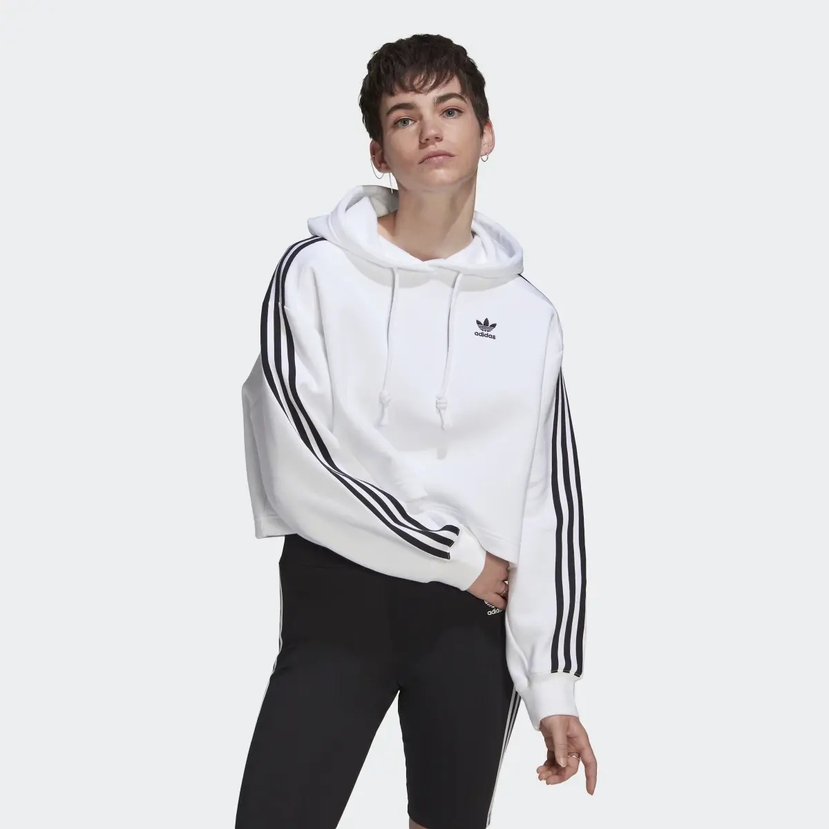 Adidas Adicolor Classics Crop Hoodie. 2