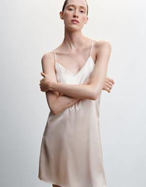 Satin nightgown with straps 