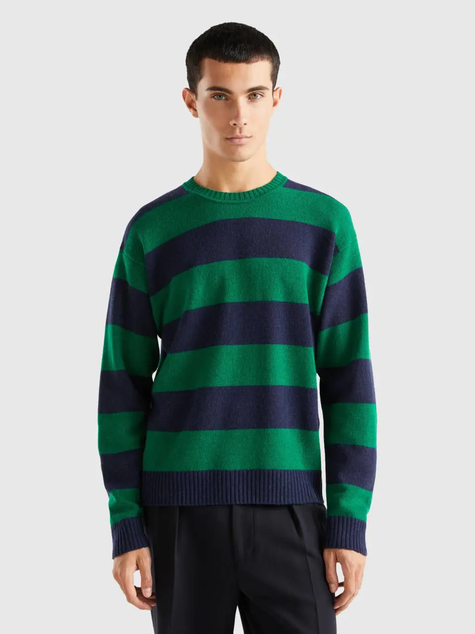 Benetton sweater with two-tone stripes. 1