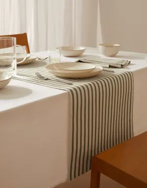 Striped cotton table runner