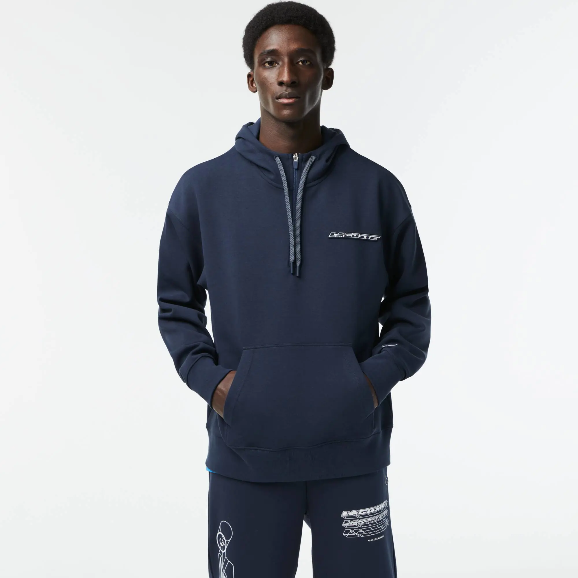 Lacoste Men’s Loose-Fit Double-Sided Hoodie. 1