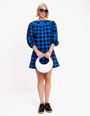 Art Dots Puff Sleeve Dress