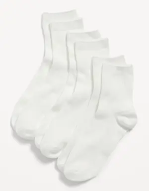 Quarter Crew Socks 3-Pack for Women white