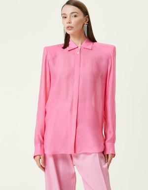 Beymen Pembe Omzu Vatkalı İpek Gömlek. 3 Beymen Pembe Omzu Vatkalı İpek Gömlek. 3