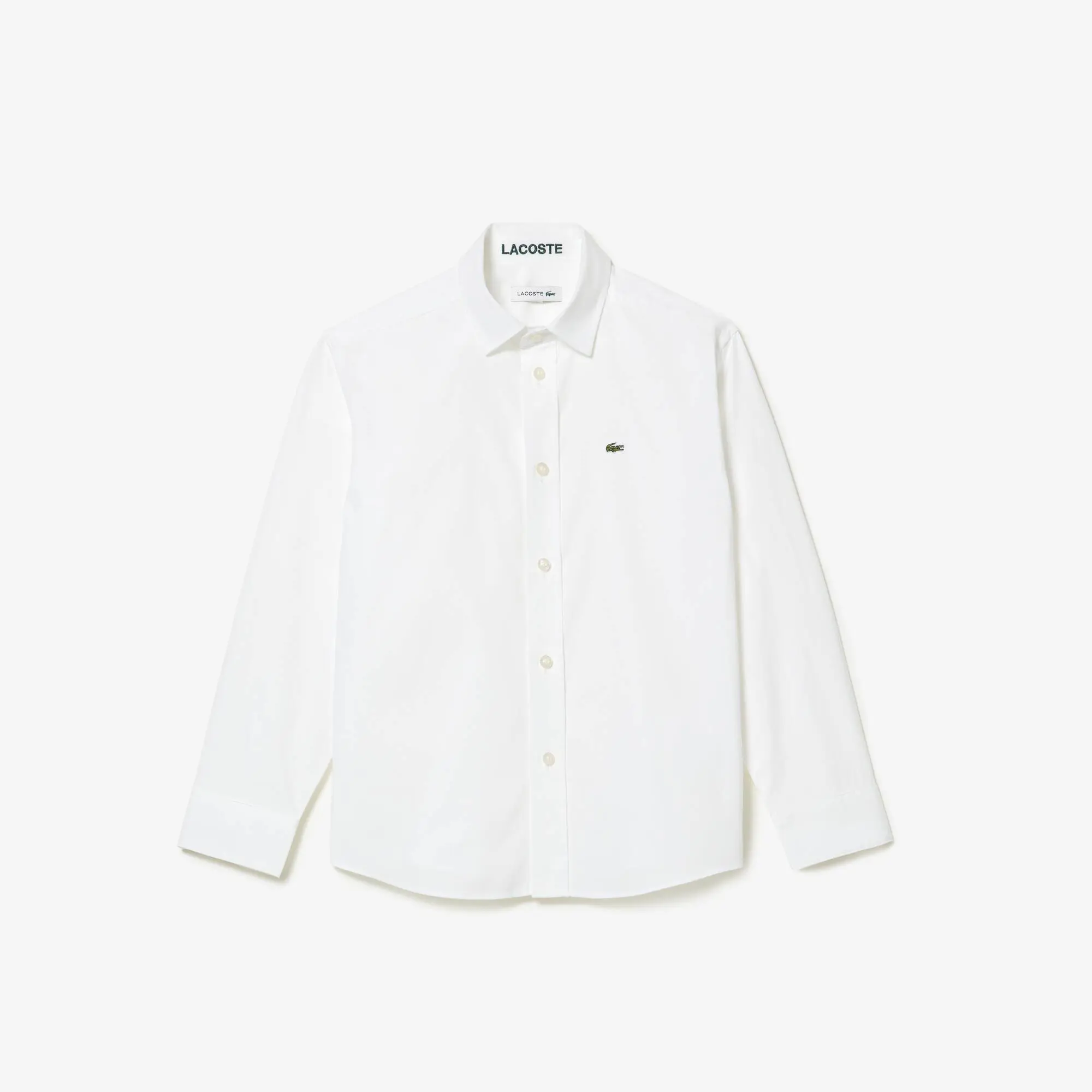 Lacoste Camisa de algodão Oxford com estampado às riscas Lacoste para criança. 1