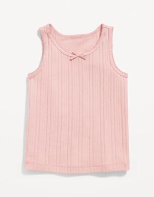 Pointelle-Knit Tank Top for Toddler Girls pink