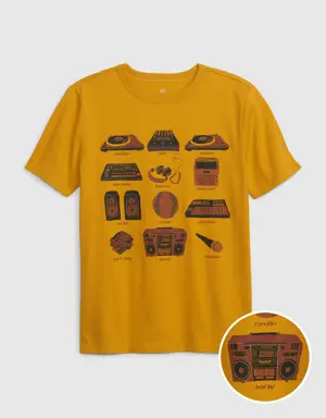 Kids Organic Cotton Graphic T-Shirt yellow