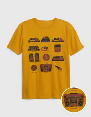 Kids 100% Organic Cotton Graphic T-Shirt yellow