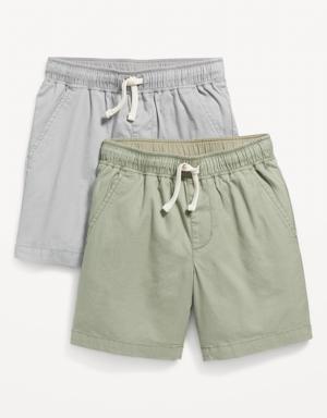 2-Pack Twill Non-Stretch Jogger Shorts for Boys (Above Knee) gray