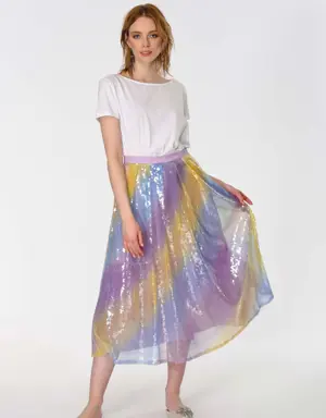 Mermaid Sequin Tea Skirt - 2 / ORIGINAL