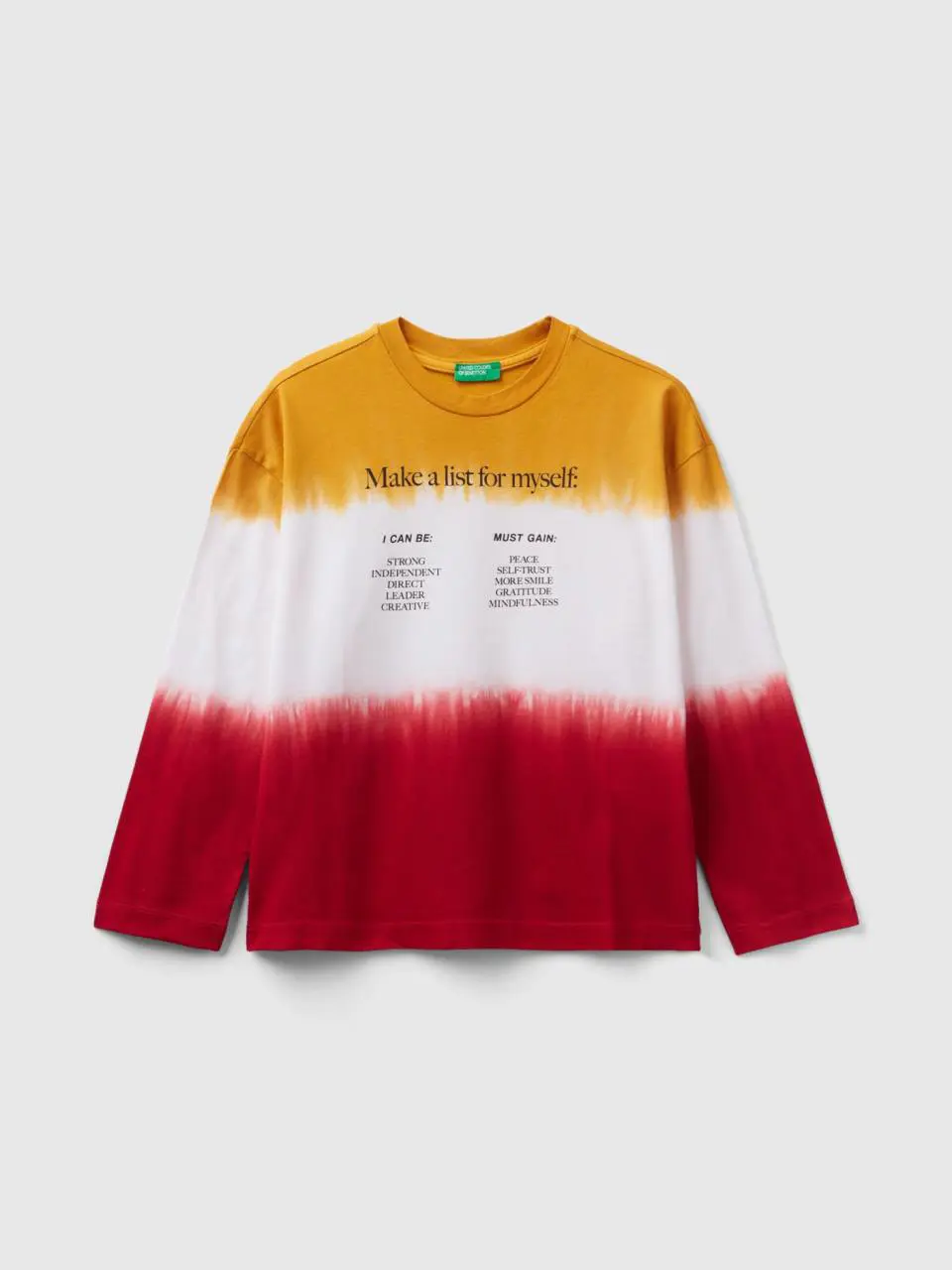 Benetton dip-dye t-shirt with print. 1