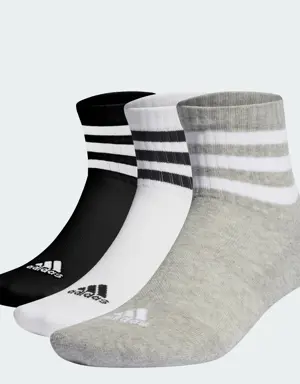 Adidas Meias de Cano Médio Acolchoadas 3-Stripes – 3 pares