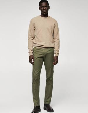 Slim fit serge chino trousers