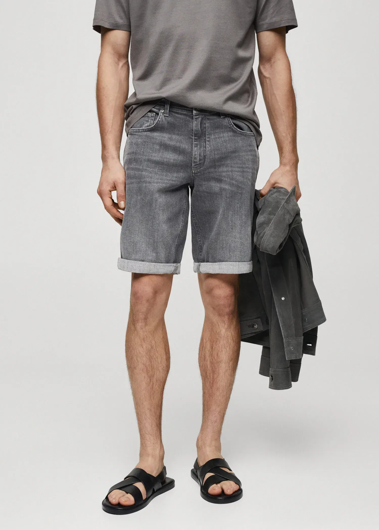 Mango Slim-fit denim bermuda shorts. 2