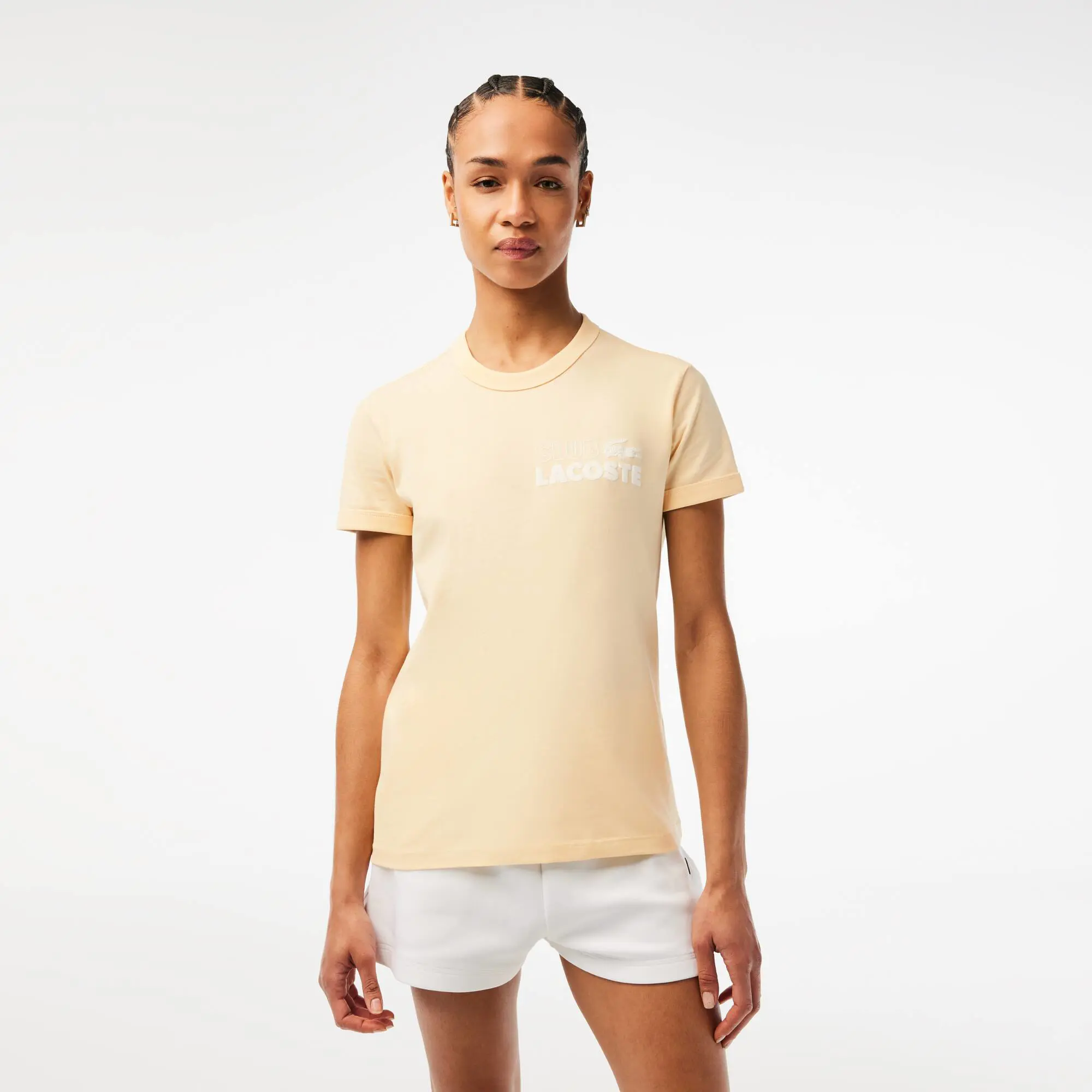 Lacoste Women’s Slim Fit Organic Cotton Jersey T-Shirt. 1