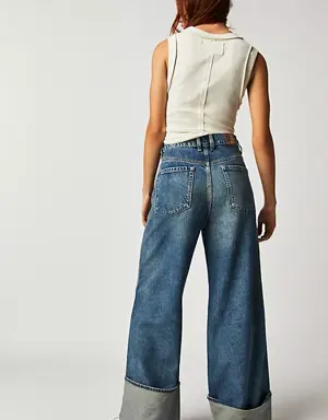 Final Countdown Cuffed Low-Rise Jeans