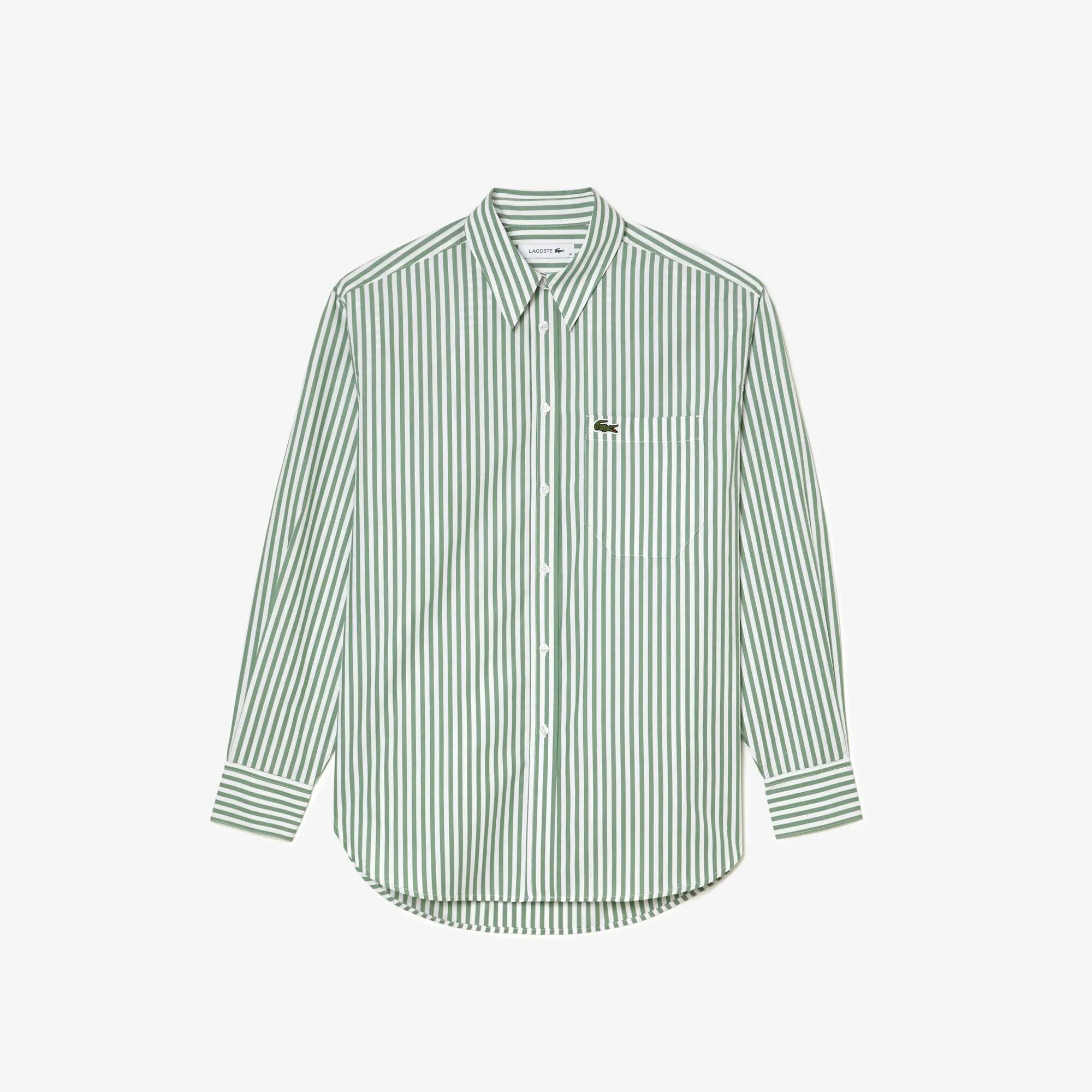 Lacoste Women’s Lacoste Striped Cotton Poplin Shirt. 2