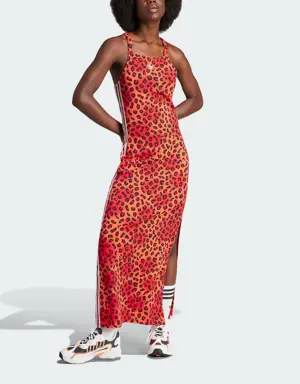 Adidas Originals Leopard Luxe 3-Stripes Maxi Dress