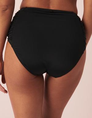 SOLID Shirred Sides High Waist Bikini Bottom