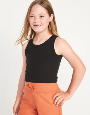 Old Navy Cropped UltraLite Rib-Knit Performance Tank for Girls black