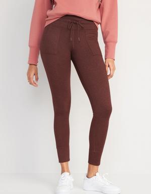 High-Waisted CozeCore Jogger Leggings for Women brown
