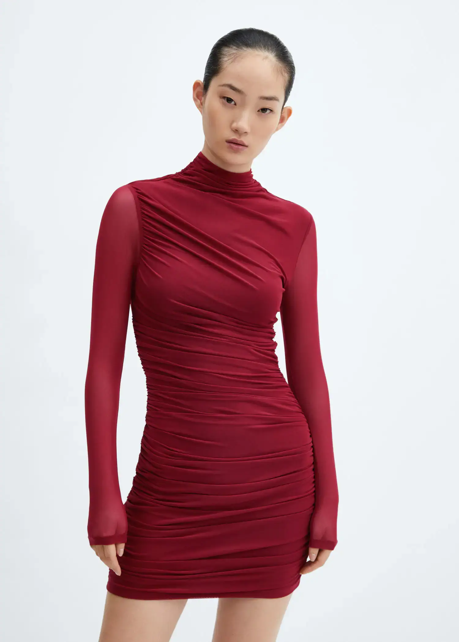 Mango Ruched fitted dress. 1