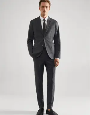 Super slim-fit check suit blazer