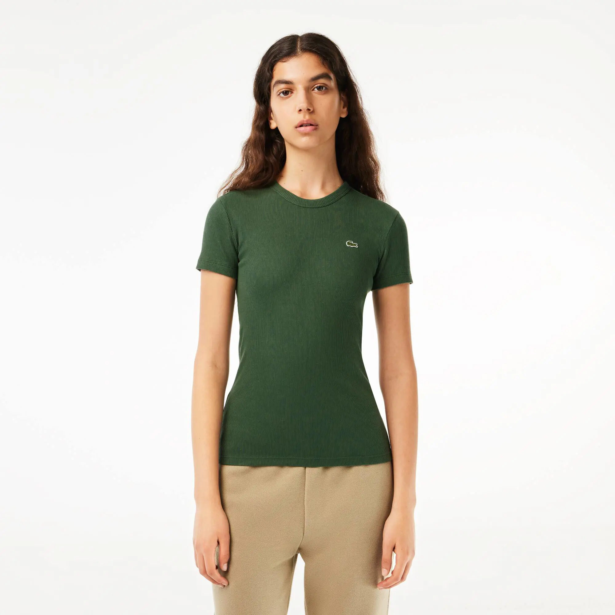 Lacoste Women’s Slim Fit Organic Cotton T-Shirt. 1