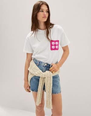 Mango Crochet t-shirt with pocket