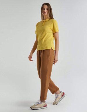 Kadın Sarı Polo Yaka T Shirt