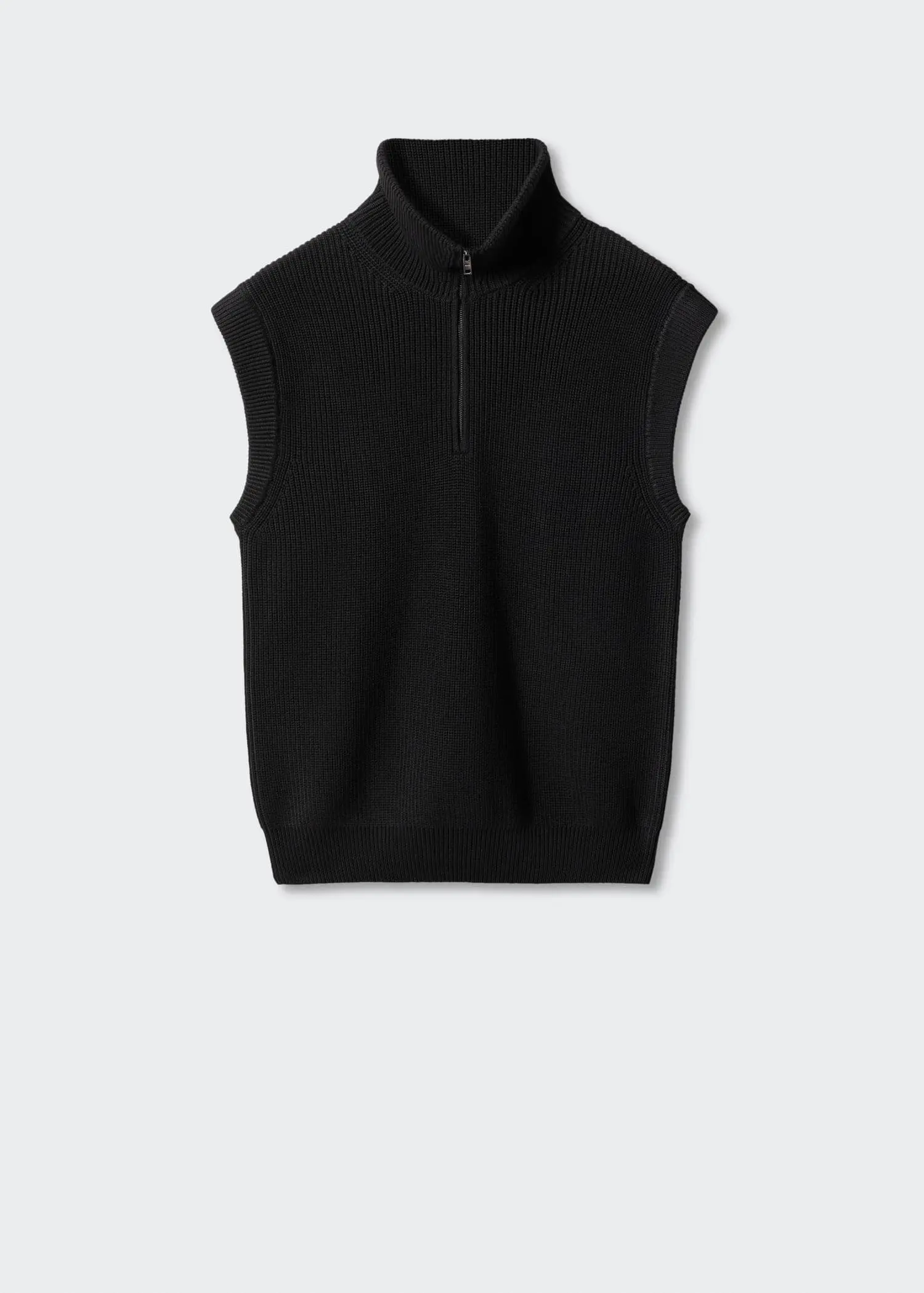 Mango Perkins-collar vest with zip . 1