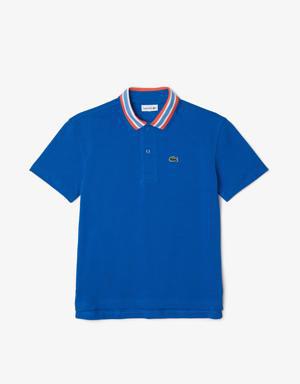 Boys’ Contrast Collar Branded Polo Shirt