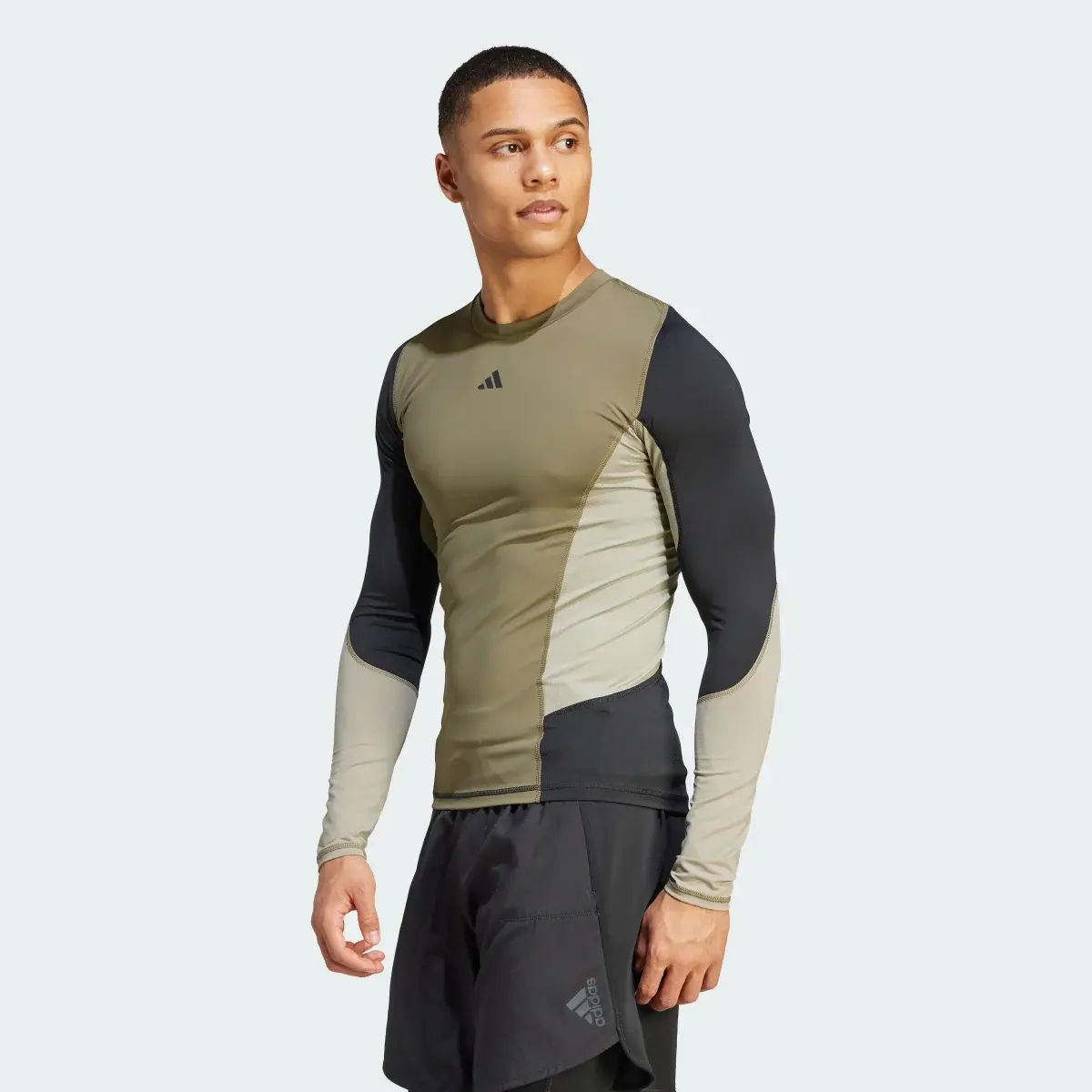 Adidas Techfit Colorblock Training Long Sleeve Tee. 2