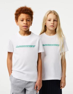 Kids’ Lacoste Cotton Jersey T-Shirt with Contrast Marking