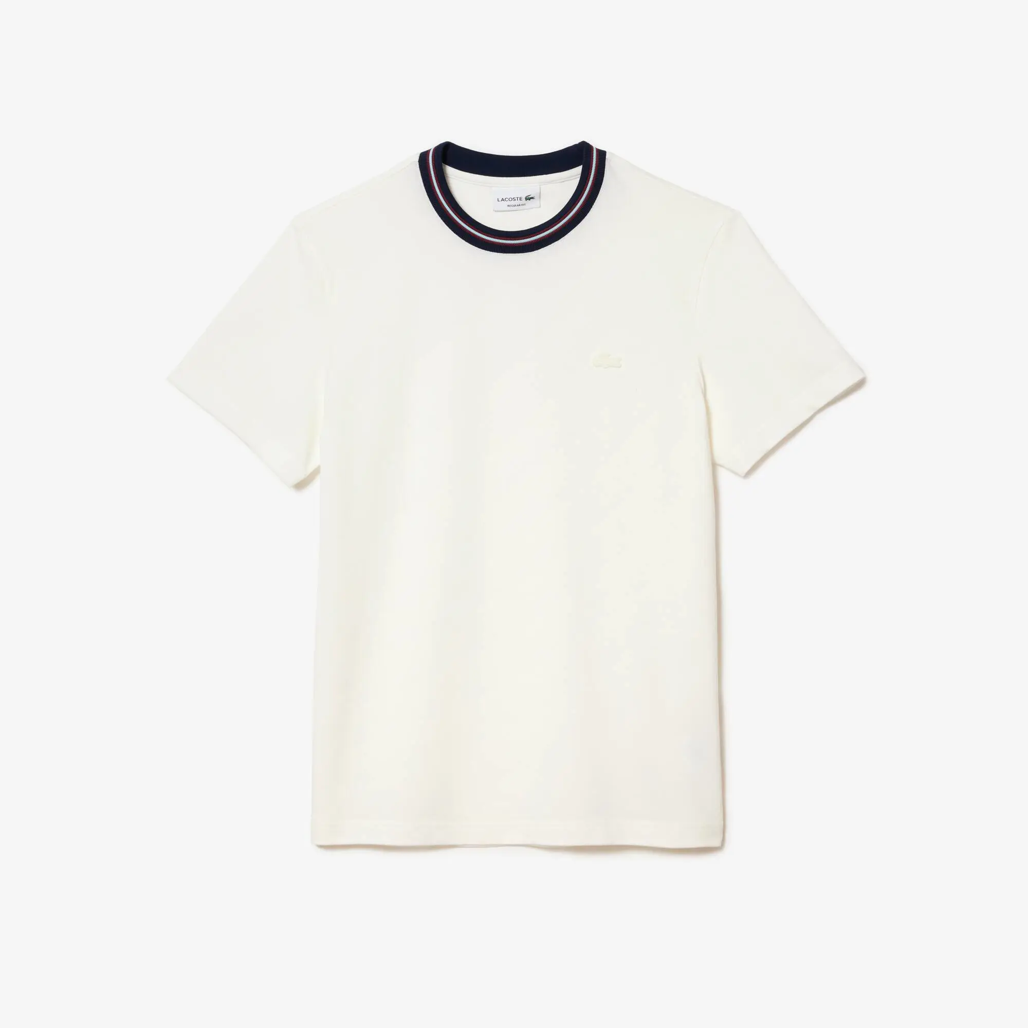 Lacoste T-shirt in piqué elasticizzato con colletto a righe. 2
