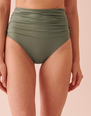 SOLID Recycled Fibers Draped High Waist Bikini Bottom