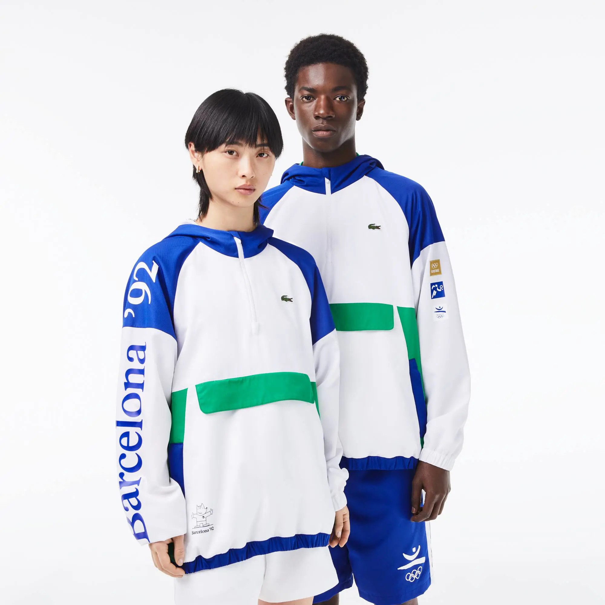 Lacoste Unisex SPORT Pull-Over Barcelona Olympics Heritage Windbreaker. 1