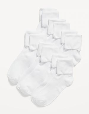 Turn-Cuff Socks 6-Pack for Girls white