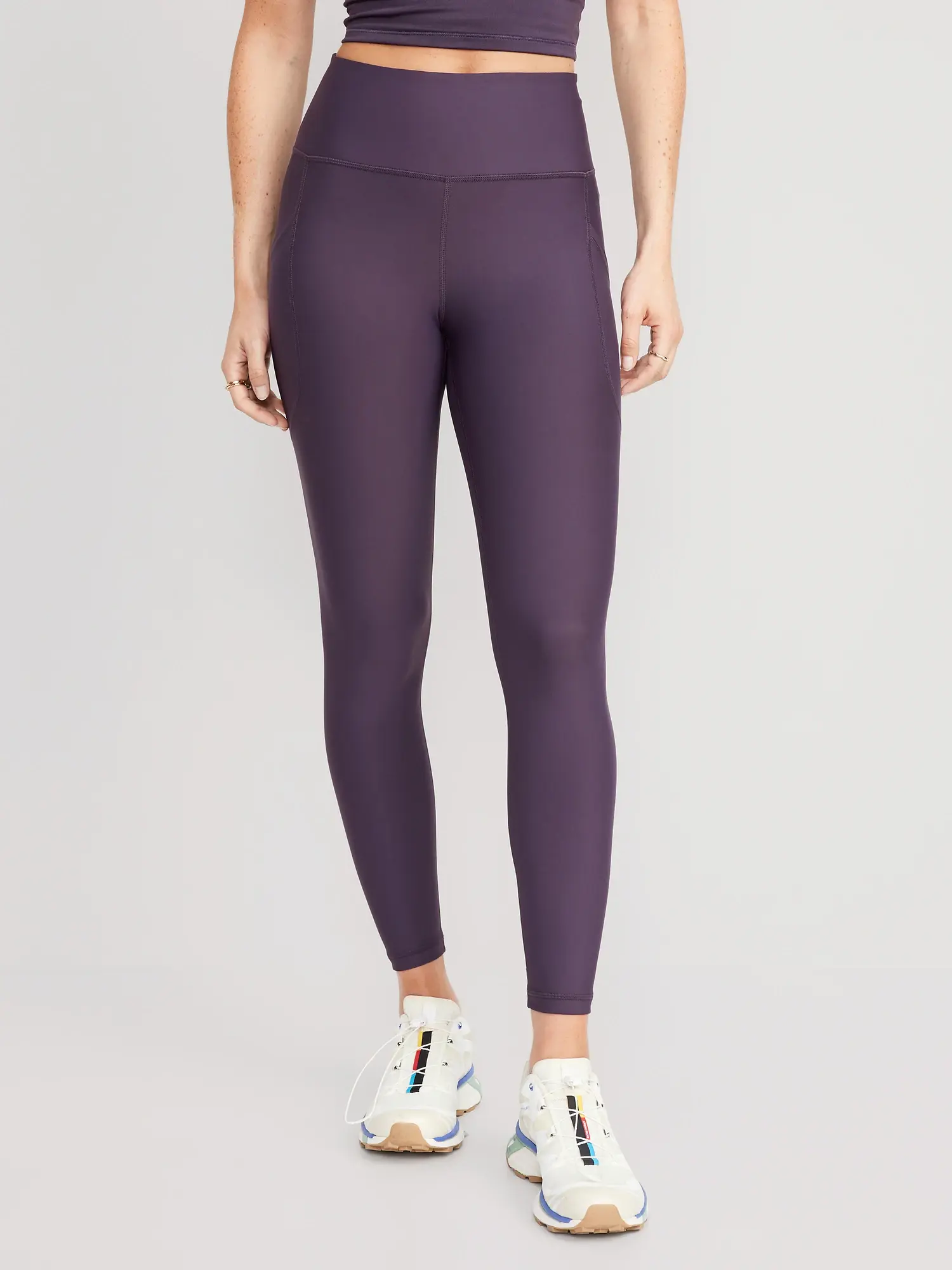Old Navy High-Waisted PowerSoft 7/8 Leggings purple. 1