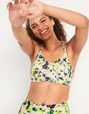 Old Navy Light Support Strappy V-Neck Sports Bra for Women yellow