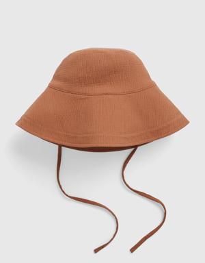 Seersucker Bucket Hat brown