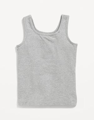 Old Navy Solid Fitted Tank Top for Girls gray