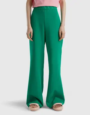 flared trousers with side zip