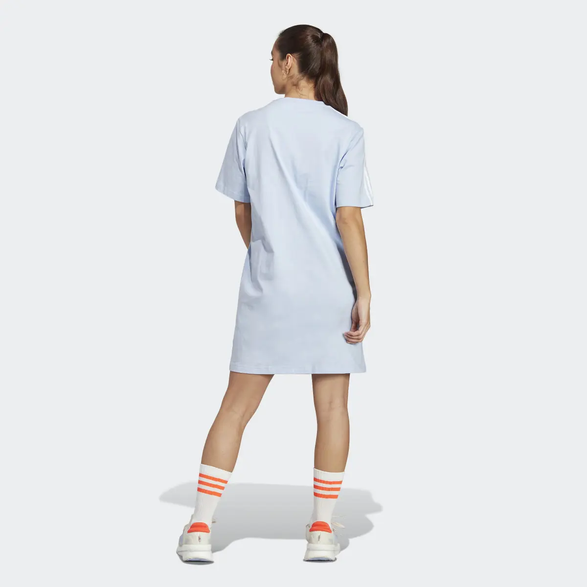 Adidas Essentials 3-Stripes Single Jersey Boyfriend Tee Dress. 2