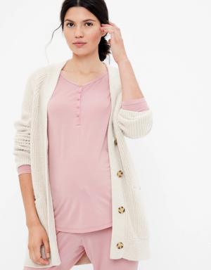 Maternity Modal Henley PJ Set pink