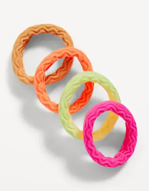 Old Navy Thick Tangle-Free Hair Ties 4-Pack for Adults pink