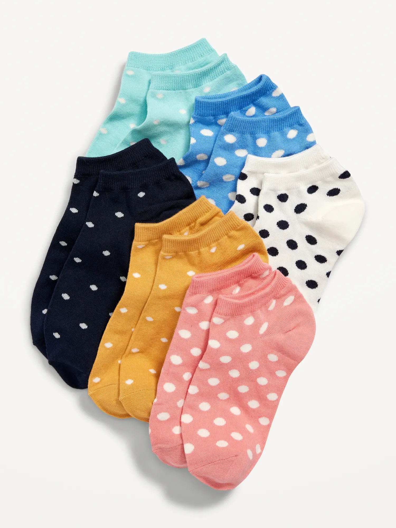 Old Navy Printed Ankle Socks 6-Pack for Girls pink. 1
