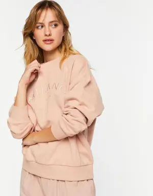 Forever 21 Milano Embroidered Pullover Blush