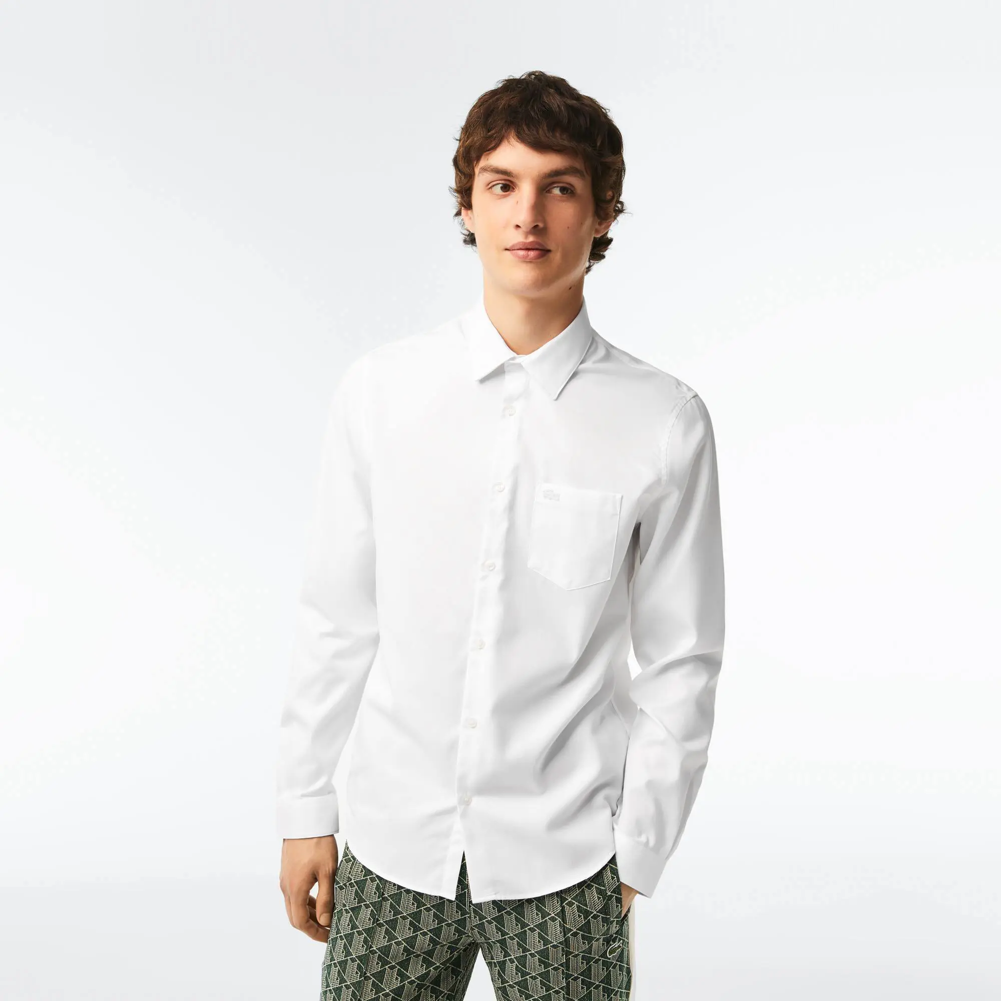 Lacoste Men's Regular Fit Solid Cotton Shirt. 1